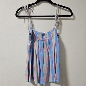 NWOT LOFT Plaid Pastel Tank Top